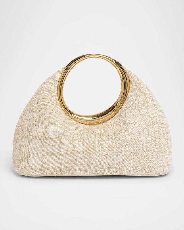 Le Petit Calino Croc-Printed Top-Handle Bag